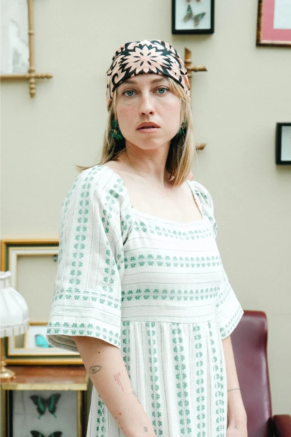 Foulard bandana rose corail 100 % coton