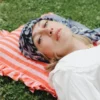 Foulard bandana bleu 100 % coton - Maison Lecomte Flament