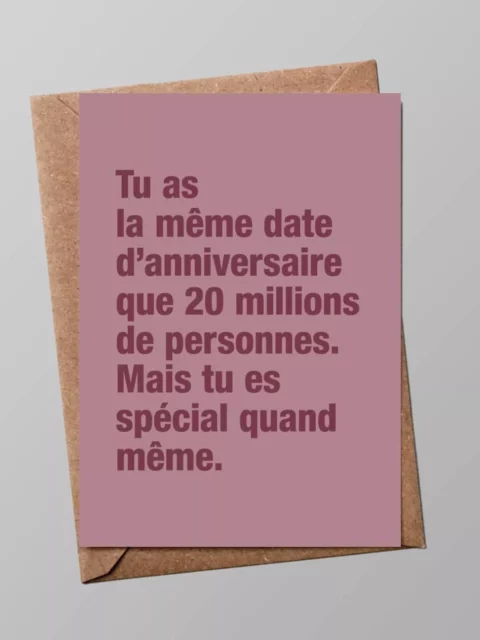 Carte postale - Tu as la même date d'anniversaire