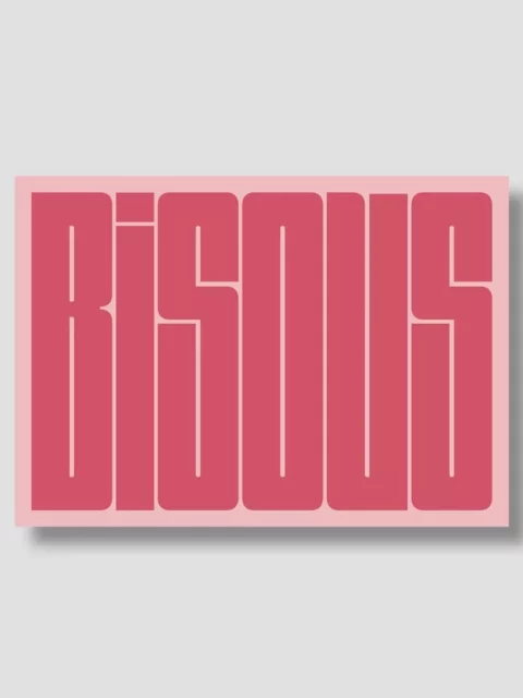 Carte postale - Bisous rose