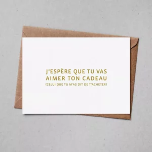 Carte postale - J'espère que tu vas aimer ton cadeau