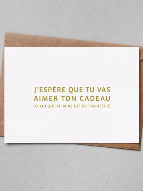 Carte postale - J'espère que tu vas aimer ton cadeau